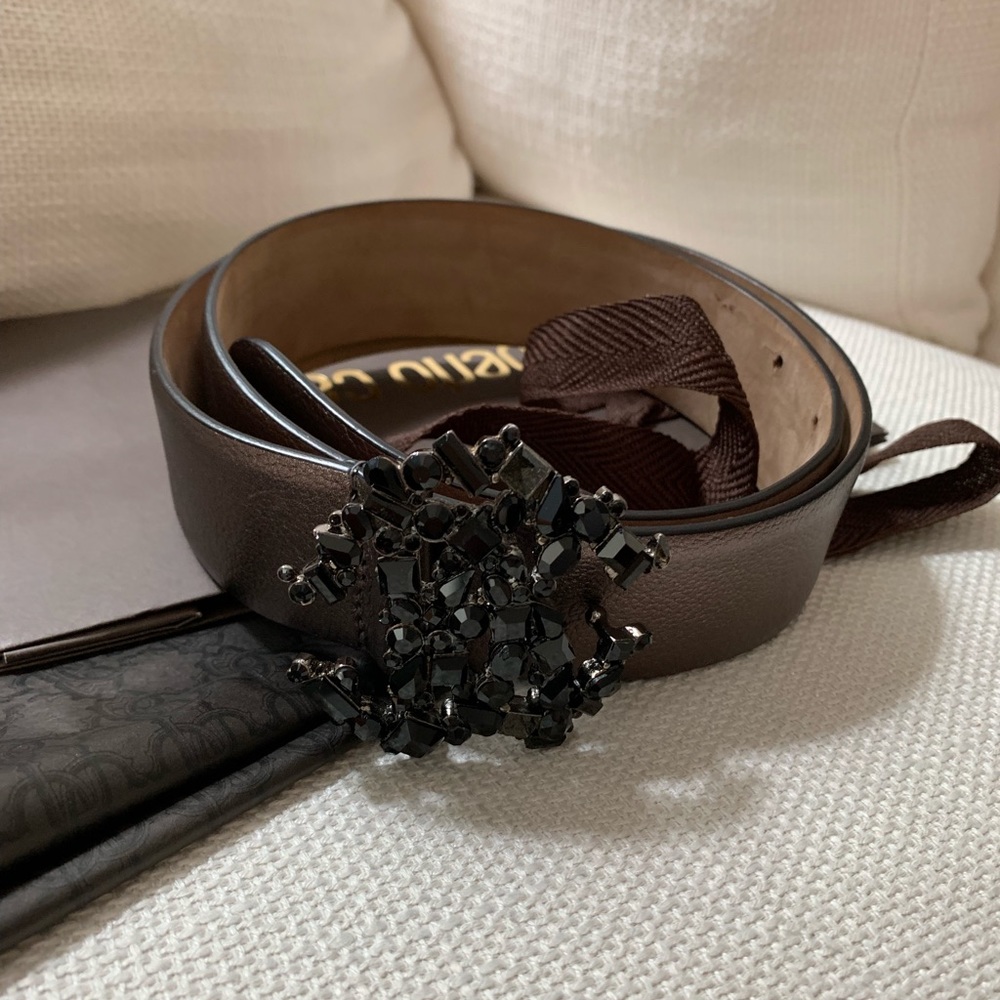 Roberto Cavalier Crystal Buckle Belt